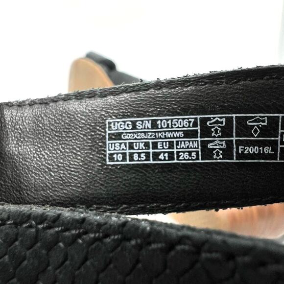 UGG Yasmin Snake Black Wedge Sandals Women's 10 US - Picture 9 of 9